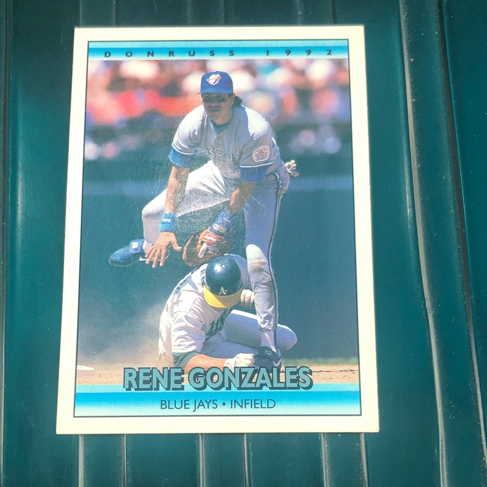 Russ Blue and White Baseball Trading Card